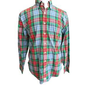 M Vineyard Vines Murray Shirt Blue, Red, Green Plaid LS Button Up